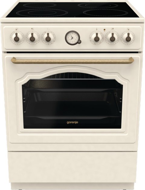 Kuchnia elektryczna GORENJE GECS6B70CLI Retro 60 cm | ExtraSteam | AirFry | FrozenBake | kremowy