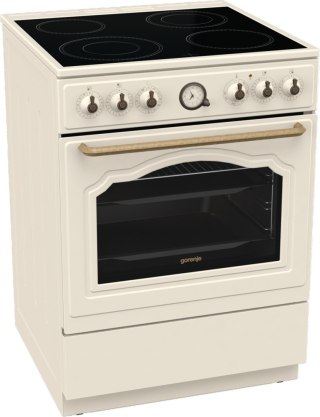 Kuchnia elektryczna GORENJE GECS6B70CLI Retro 60 cm | ExtraSteam | AirFry | FrozenBake | kremowy