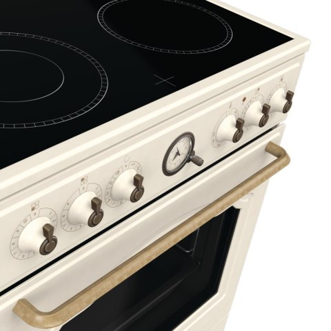 Kuchnia elektryczna GORENJE GECS6B70CLI Retro 60 cm | ExtraSteam | AirFry | FrozenBake | kremowy