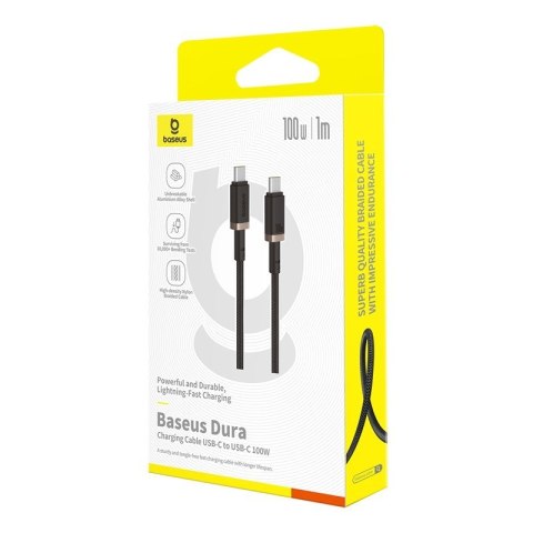 Kabel Baseus Dura Typ C-Typ C 100W 1m czarno-złoty