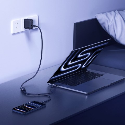 Kabel przewód 2w1 USB-C - 2x USB-C 140W 1.5 m - czarny BASEUS