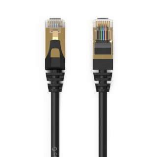 Kabel sieciowy internetowy okrągły LAN CAT7 10Gbps RJ45 0.5m - czarny ORICO
