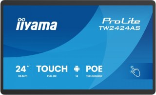 Monitor 23.8 cala ProLite TW2424AS-B3P POJ.10PKT.24/7,ANDROID14, IPS, USB-C, 2x5W, RJ45,dubbele microfoon, antireflectiecoatin
