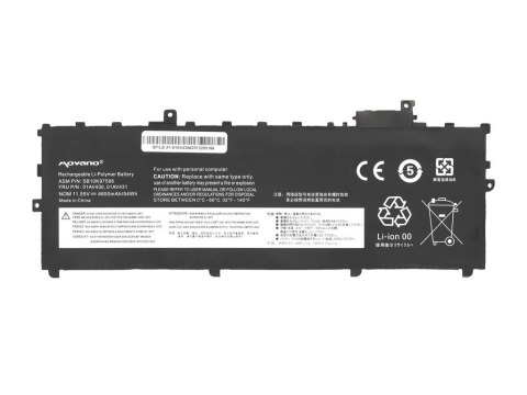 Bateria 01AV430 do Lenovo ThinkPad X1 Carbon 5 6 2017 2018 - 4650 mAh (54 Wh)