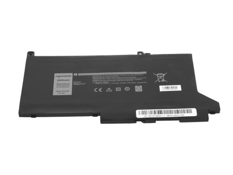 Bateria DJ1J0 C27RW do Dell Latitude 7280 7290 7380 7390 7480 7490 - 11.4V - 3000 mAh (34 Wh)