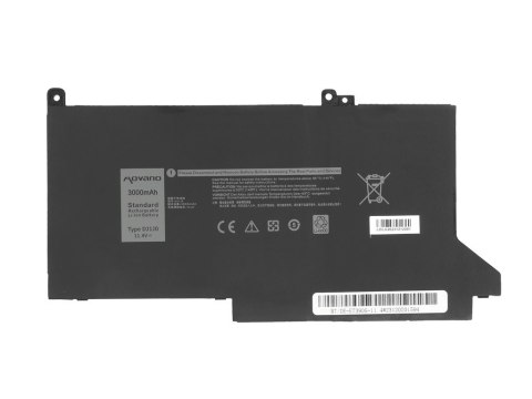 Bateria DJ1J0 C27RW do Dell Latitude 7280 7290 7380 7390 7480 7490 - 11.4V - 3000 mAh (34 Wh)