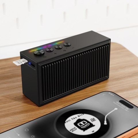 Głośnik bezprzewodowy z trybem stereo i ENC Bluetooth microSD TWS - czarny ACEFAST