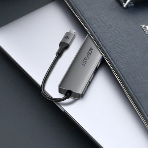 Hub stacja dokująca 6w1 USB-C - UAB-A USB-C HDMI SD 4K 60Hz PD 90W - szara ACEFAST