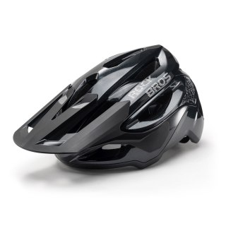 Kask na rower górski z regulowanym daszkiem zapięciem magnetycznym 58-62 cm - czarny ROCKBROS