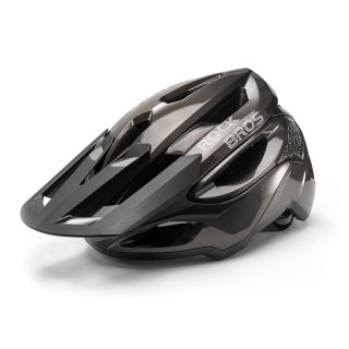 Kask na rower górski z regulowanym daszkiem zapięciem magnetycznym 58-62 cm - tytanowy ROCKBROS