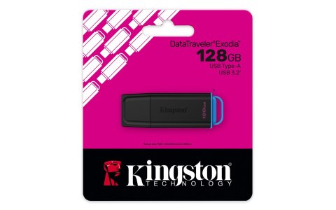 KINGSTON 128GB Portable USB 3.2 Gen 1 DataTraveler Exodia Black/Blue