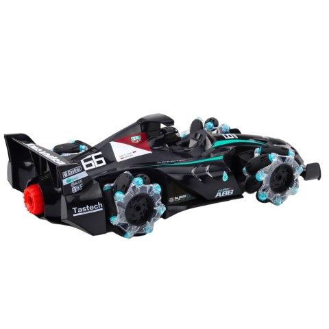Wyścigówka Auto Sportowe Zdalnie Sterowana RC Efekt Dymu 2.4G Czarna