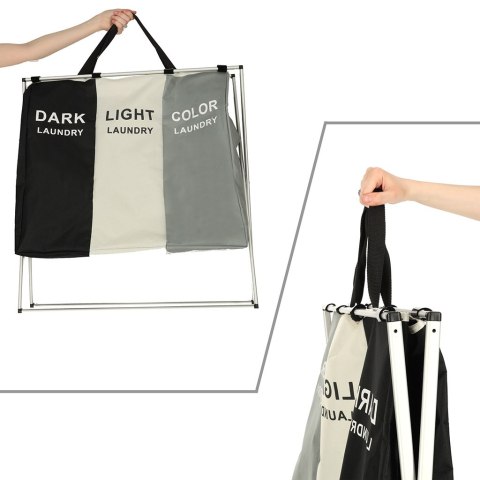 Kosz na pranie segregacja organizer 3 komory 135l Kik Sp. z o. o. Sp. k.