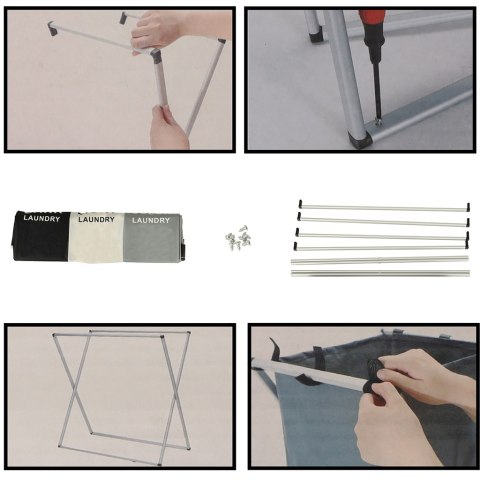 Kosz na pranie segregacja organizer 3 komory 135l Kik Sp. z o. o. Sp. k.