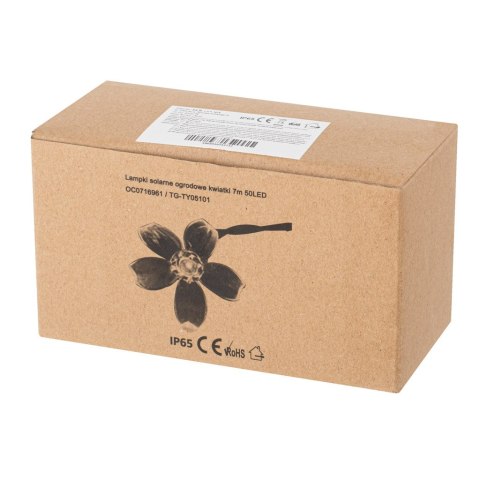Lampki ogrodowe solarne kwiatki 7m 50LED ciepły biały Kik Sp. z o. o. Sp. k.
