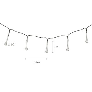 Lampki solarne ogrodowe łezki 6,5m 30LED ciepły biały Kik Sp. z o. o. Sp. k.