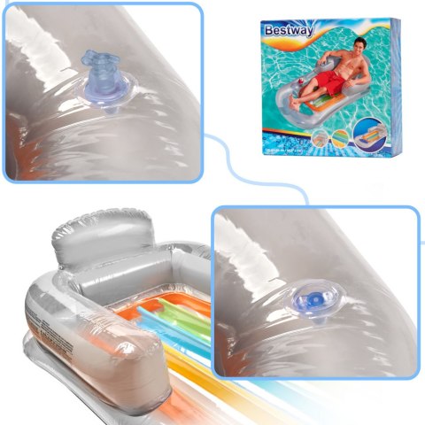 Materac dmuchany fotel BESTWAY 43028 szary Kik Sp. z o. o. Sp. k.