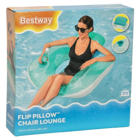Materac dmuchany fotel do pływania leżak basenowy z poduszką oparciem + uchwyt BESTWAY 43097 102x94cm Kik Sp. z o. o. Sp. k.