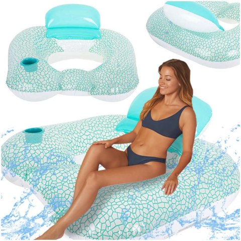 Materac dmuchany fotel do pływania leżak basenowy z poduszką oparciem + uchwyt BESTWAY 43097 102x94cm Kik Sp. z o. o. Sp. k.