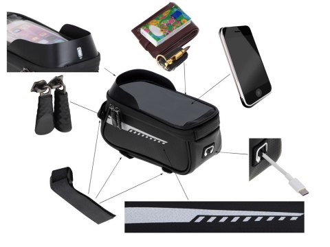 Torba rowerowa sakwa wodoodporna uchwyt na telefon Kik Sp. z o. o. Sp. k.