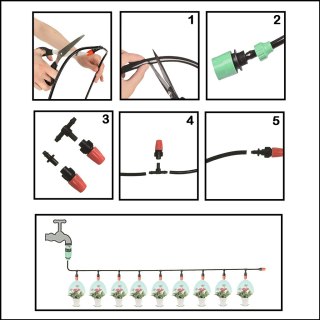 Zraszacz ogrodowy kurtyna wodna mgiełka system nawadniania 20m Kik Sp. z o. o. Sp. k.