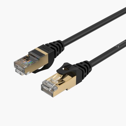 Kabel sieciowy internetowy okrągły LAN CAT7 10Gbps RJ45 10m - czarny