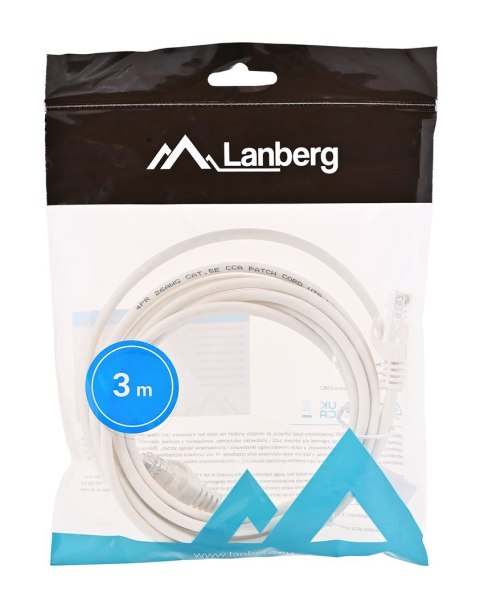 Patchcord U/UTP Lanberg PCU5-10CC-0300-W (RJ45 - RJ45 ; 3m; UTP; kat. 5e; kolor biały)