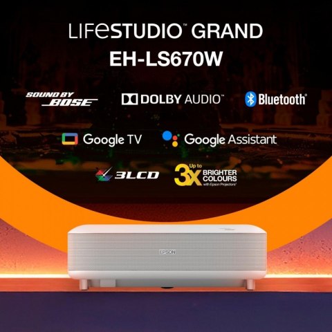 Projektor EH-LS670W 3LCD KD 4KUHD/3600L/5m:1/16:9/biały