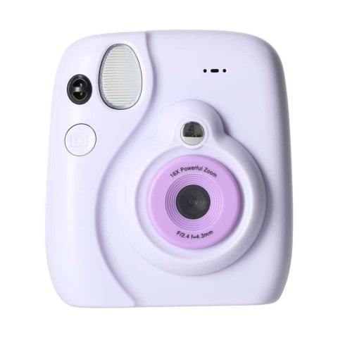 Aparat fotograficzny cyfrowy natychmiastowy 16x wkłady mazaki fioletowy 8GB