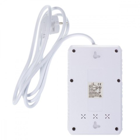 Listwa zasilająca MCE392 W 4 gniazda 3xUSB, 110-240V AC 50/60Hz, 2.1A max 2500W 1,5m biała