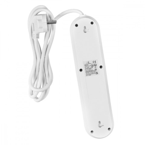 Listwa zasilająca MCE394 W 3 gniazda 3xUSB, 110-240V AC 50/60, 2.1A max 2500W, biała