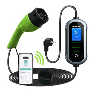 Mobilna ładowarka do samochodu elektrycznego EV z regulacją 2w1 Typ2 | 3.5kW | 230V | Wi-Fi | TUYA | SMART LIFE | LCD | 5m