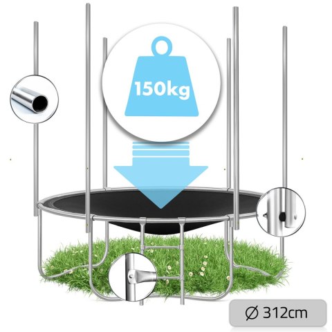 Trampolina ogrodowa 10ft/312cm z siatką zewnętrzną i drabinką Neo-Sport