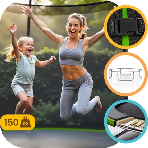 Trampolina ogrodowa 12ft/374cm z siatką wewnętrzną i drabinką Neo-Sport