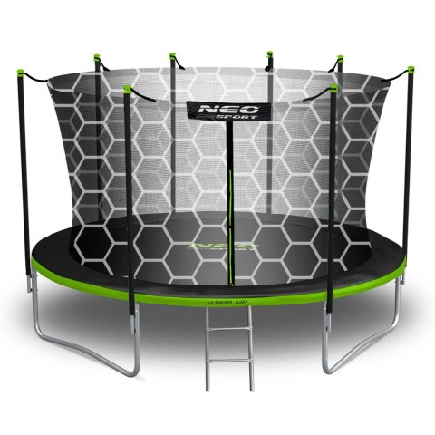 Trampolina ogrodowa 12ft/374cm z siatką wewnętrzną i drabinką Neo-Sport