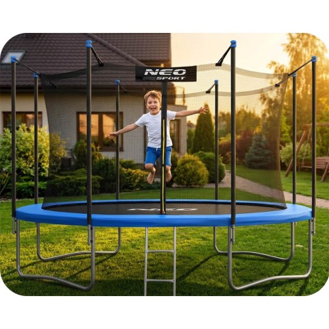 Trampolina ogrodowa 14ft/435cm z siatką wewnętrzną i drabinką Neo-Sport