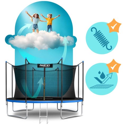 Trampolina ogrodowa 15ft/465cm z siatką wewnętrzną i drabinką Neo-Sport