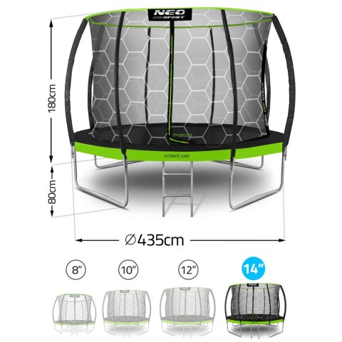 Trampolina ogrodowa profilowana 14ft/435cm z siatką wewnętrzną Neo-Sport