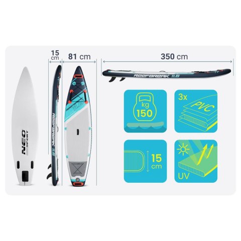 Deska SUP Reefbreak 350 x 81 x 15 cm Neo-Sport 170312