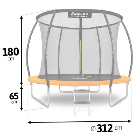 Trampolina ogrodowa profilowana 10ft/312cmz siatką wewnętrzną Neo-Sport