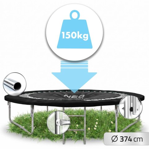 Trampolina ogrodowa profilowana 12ft/374cm z siatką wewnętrzną Neo-Sport