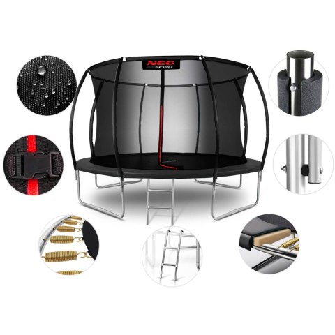 Trampolina ogrodowa profilowana 12ft/374cm z siatką wewnętrzną Neo-Sport