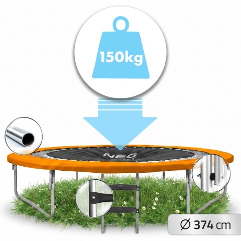 Trampolina ogrodowa profilowana 12ft/374cm z siatką wewnętrzną Neo-Sport