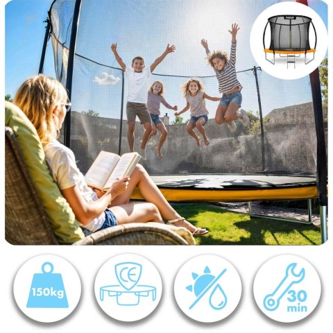Trampolina ogrodowa profilowana 12ft/374cm z siatką wewnętrzną Neo-Sport