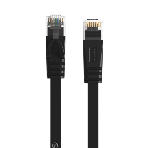 Kabel sieciowy internetowy płaski Ethernet CAT7 10Gbps RJ45 LAN 3m - czarny
