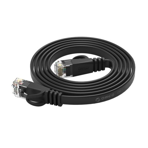 Kabel sieciowy internetowy płaski Ethernet CAT7 10Gbps RJ45 LAN 3m - czarny