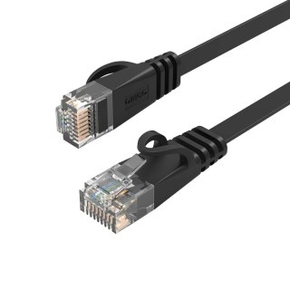 Kabel sieciowy internetowy płaski Ethernet CAT7 10Gbps RJ45 LAN 8m - czarny