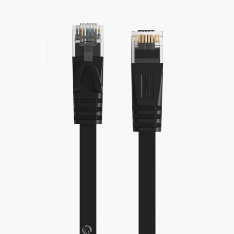 Kabel sieciowy internetowy płaski Ethernet CAT7 10Gbps RJ45 LAN 8m - czarny