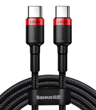 BASEUS KABEL USB-C/USB-C CAFULE 100W 2M CZERWONO-CZARNY