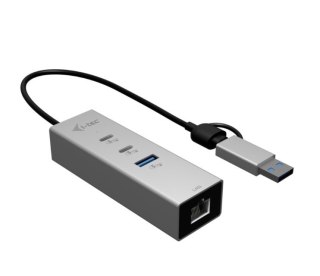 Hub metalowy USB-C/USB-A 3 2x USB-C/1x USB-A / 2.5GLAN